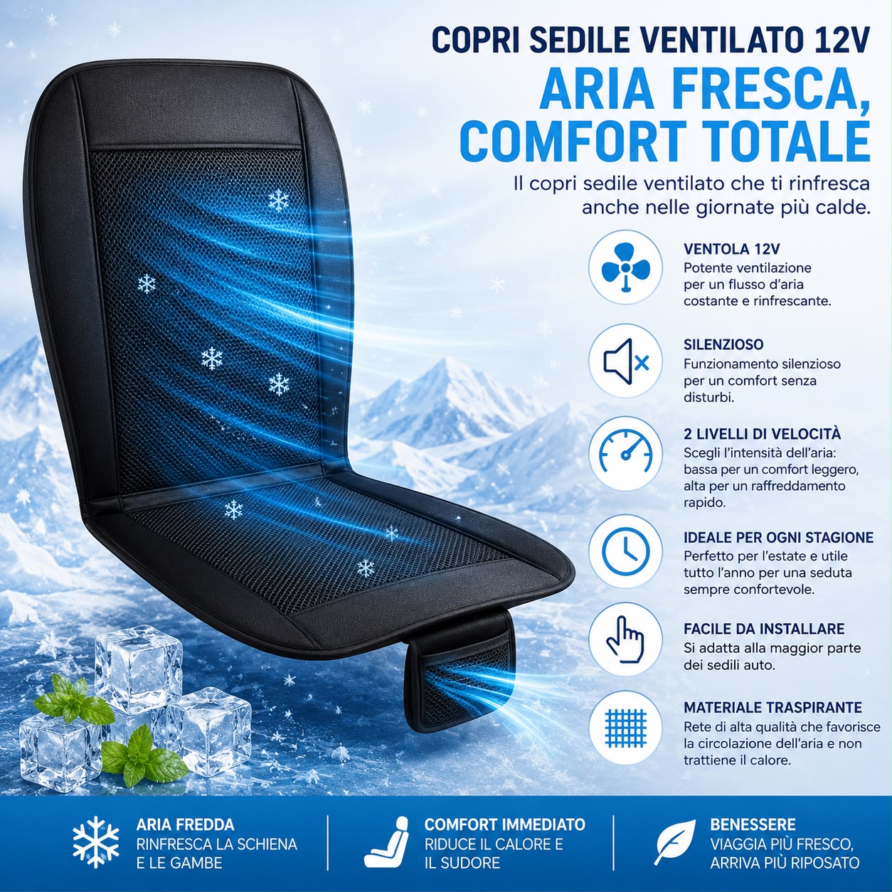 Zero Sudore™ - Coprisedile Auto Refrigerante